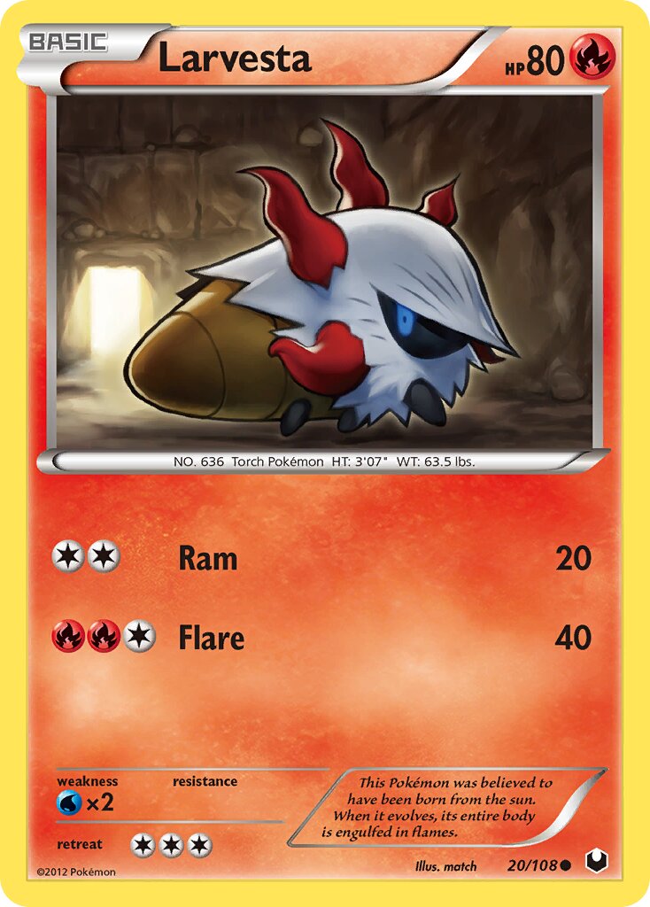 Larvesta 020/111 — Dark Explorers (English Pokémon TCG card)