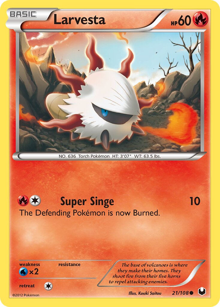 Larvesta 021/111 — Dark Explorers (English Pokémon TCG card)