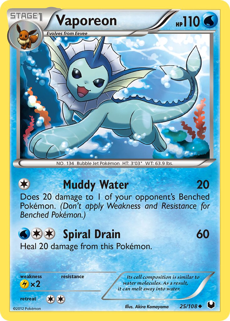 Vaporeon 025/111 — Dark Explorers (English Pokémon TCG card)
