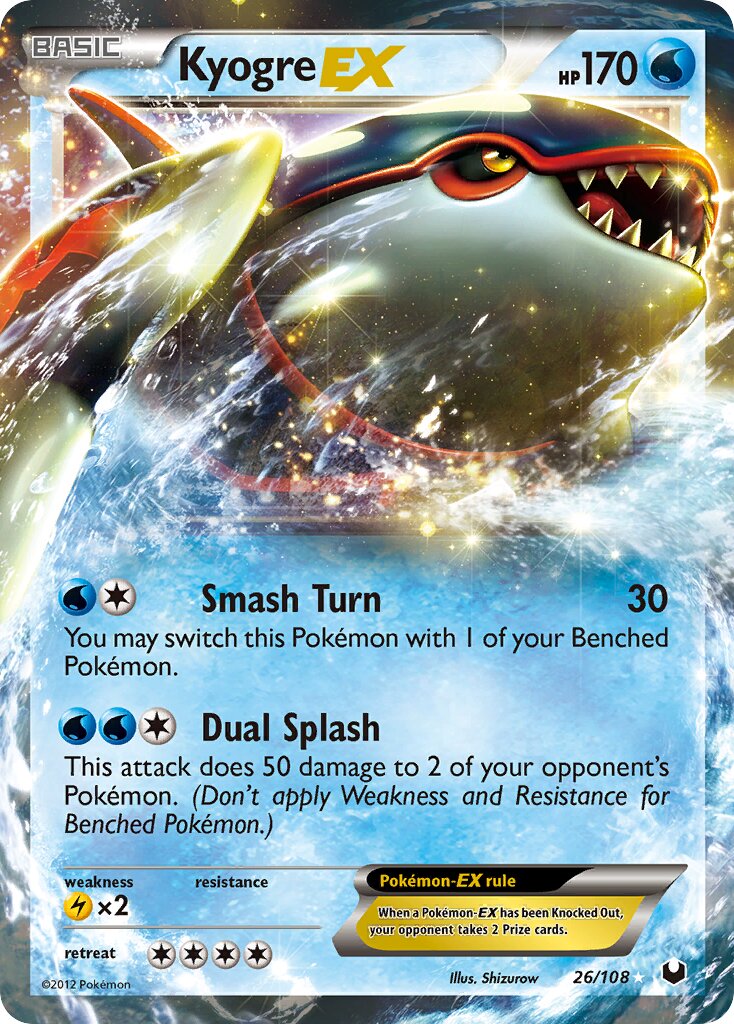 Kyogre-EX 026/111 — Dark Explorers (English Pokémon TCG card)