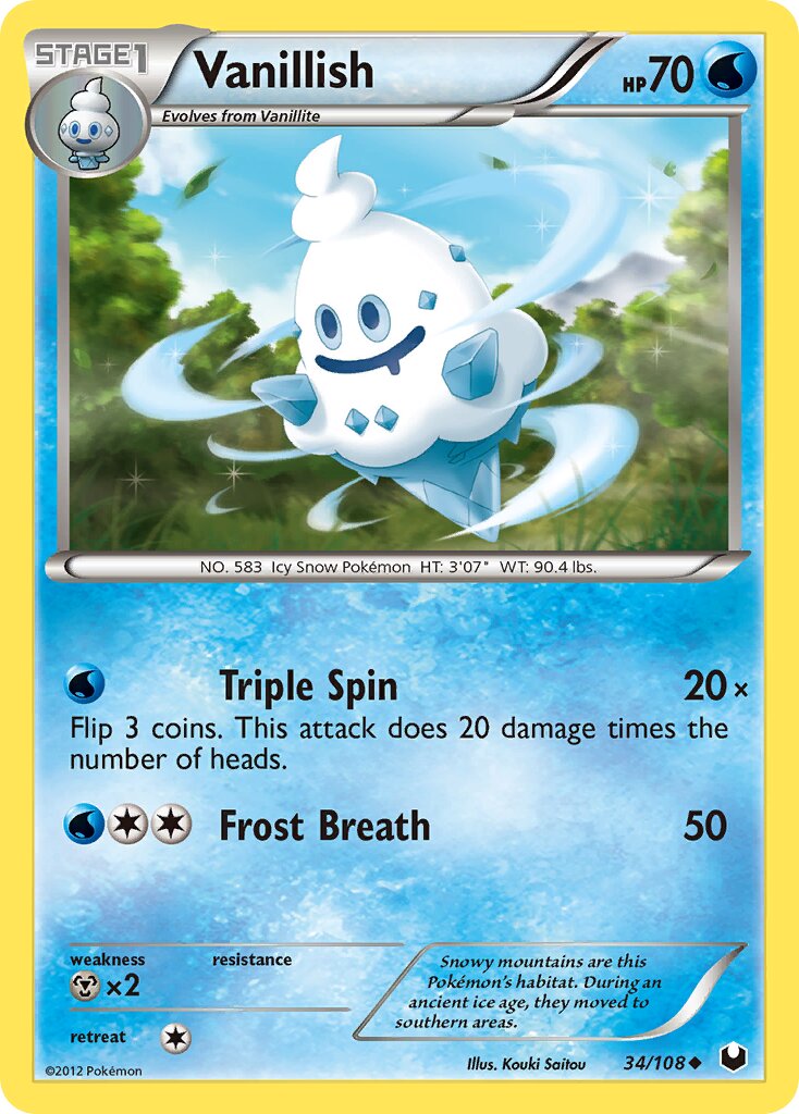 Vanillish 034/111 — Dark Explorers (English Pokémon TCG card)
