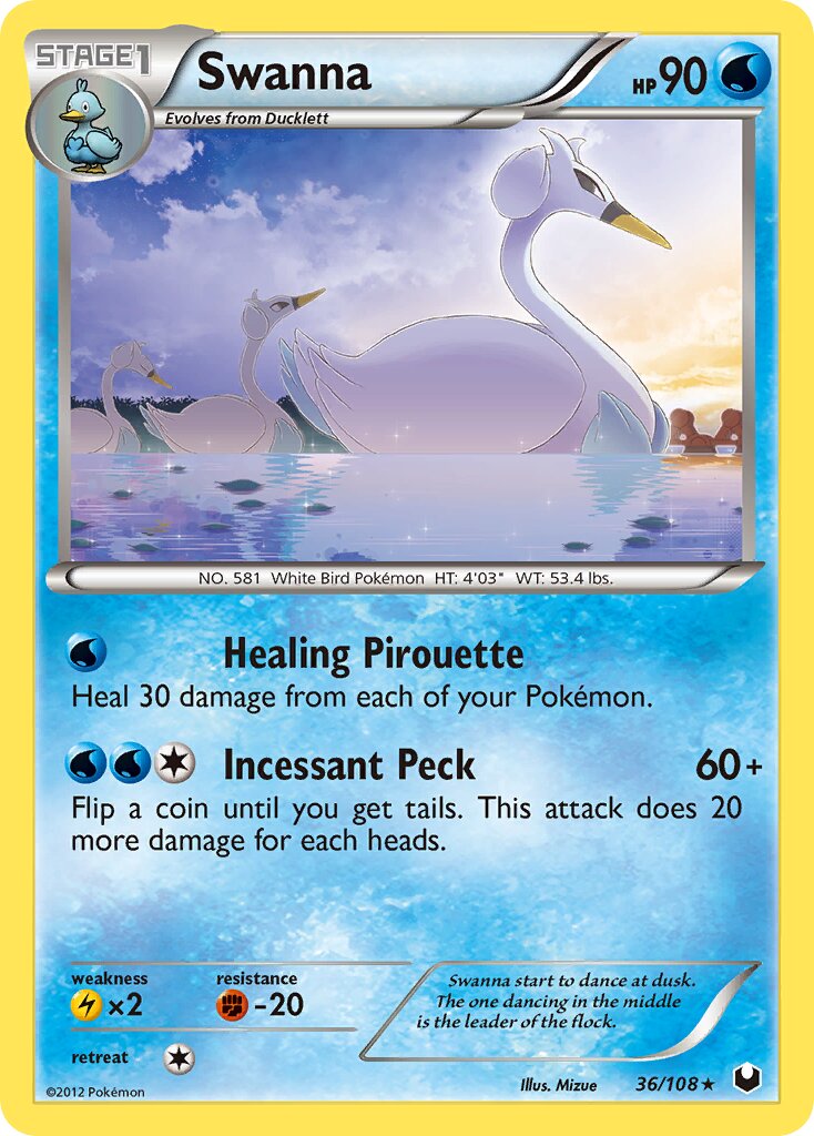 Swanna 036/111 — Dark Explorers (English Pokémon TCG card)