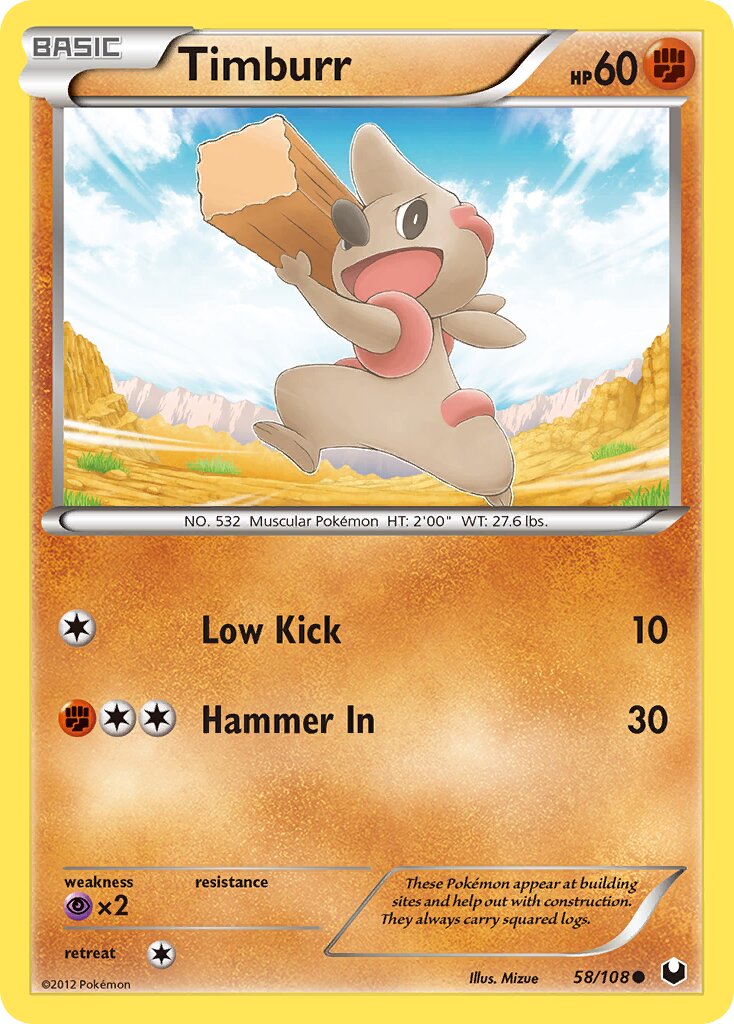 Timburr 058/111 — Dark Explorers (English Pokémon TCG card)
