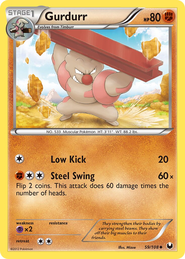Gurdurr 059/111 — Dark Explorers (English Pokémon TCG card)