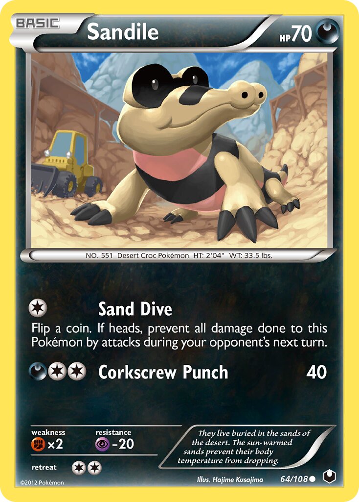 Sandile 064/111 — Dark Explorers (English Pokémon TCG card)