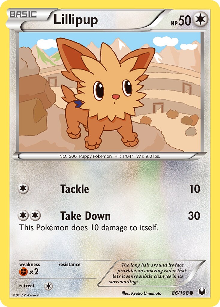 Lillipup 086/111 — Dark Explorers (English Pokémon TCG card)