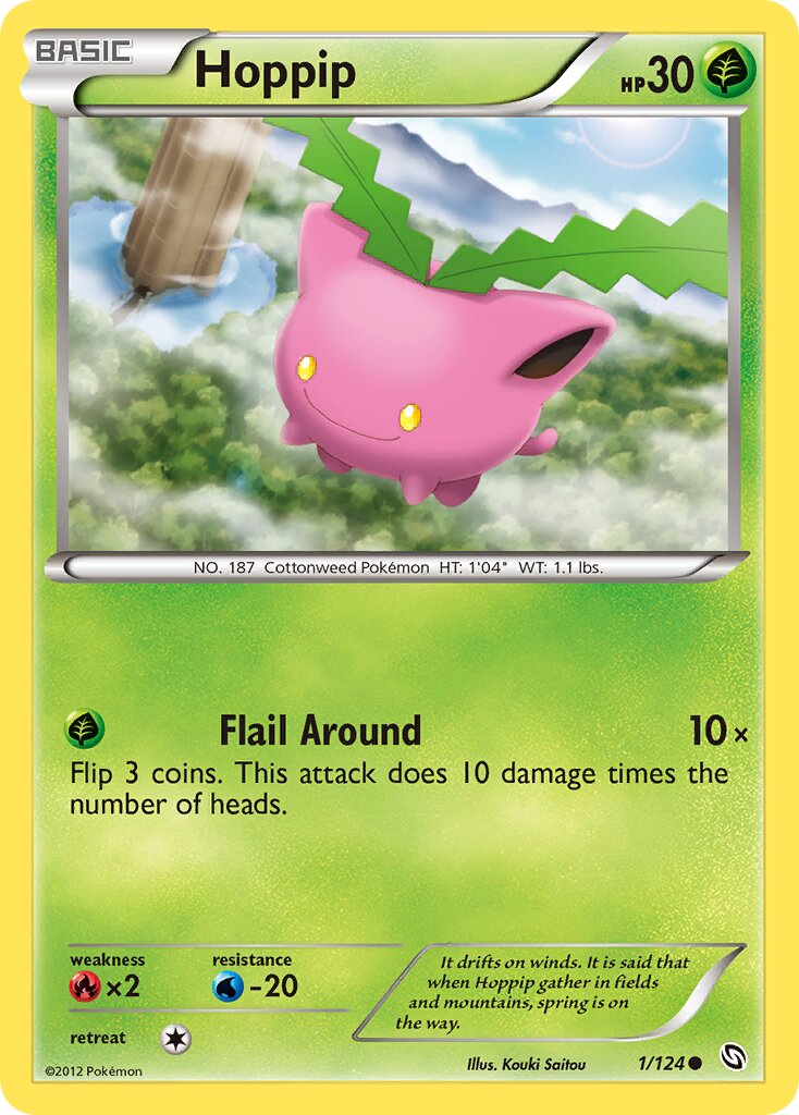 Hoppip 001/128 — Dragons Exalted (English Pokémon TCG card)