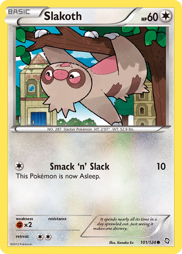 Slakoth 101/128 — Dragons Exalted (English Pokémon TCG card)