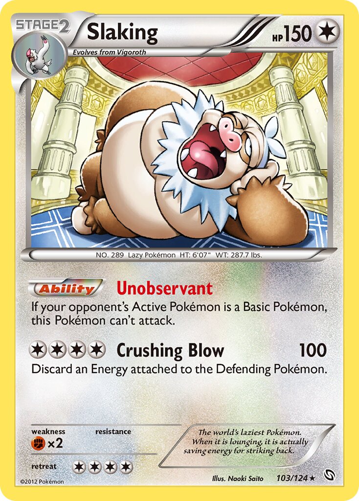 Slaking 103/128 — Dragons Exalted (English Pokémon TCG card)