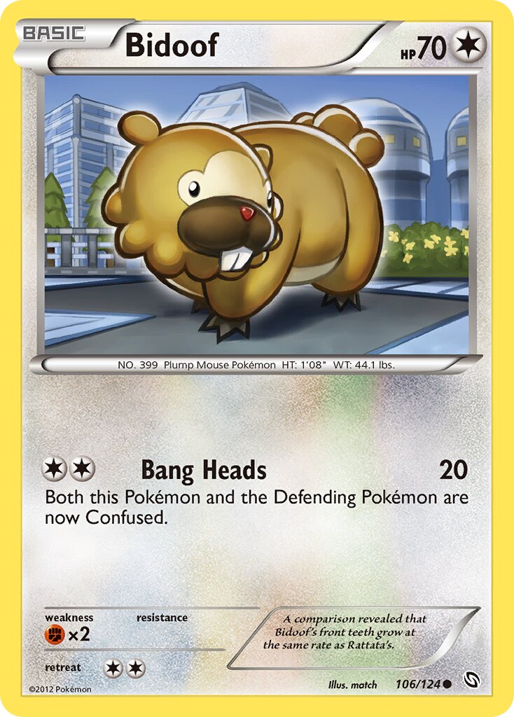 Bidoof 106/128 — Dragons Exalted (English Pokémon TCG card)