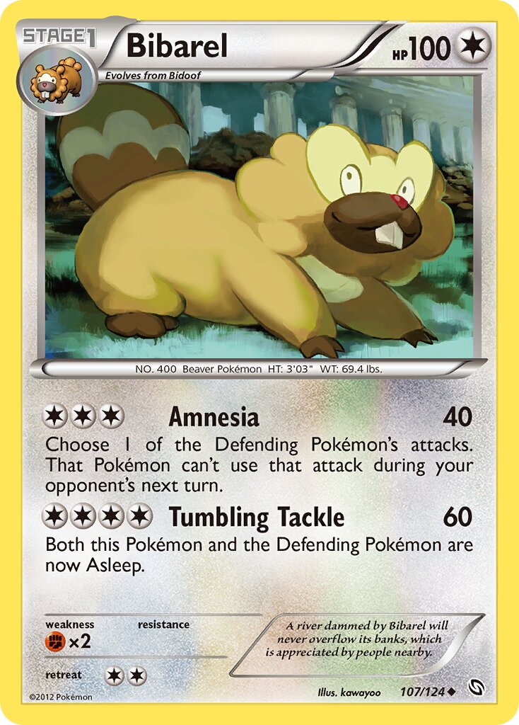 Bibarel 107/128 — Dragons Exalted (English Pokémon TCG card)