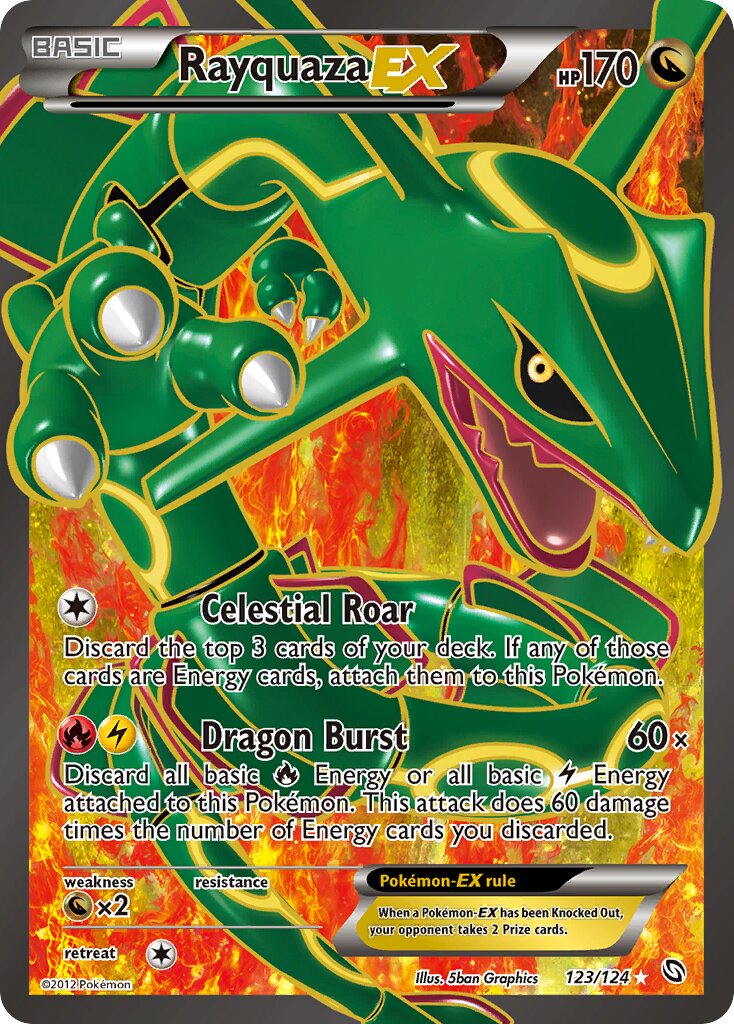 Rayquaza-EX 123/128 — Dragons Exalted (English Pokémon TCG card)