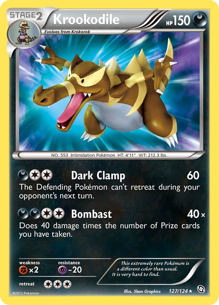 Krookodile 127/128 — Dragons Exalted (English Pokémon TCG card)