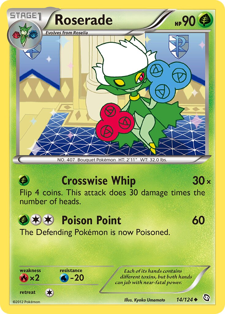 Roserade 014/128 — Dragons Exalted (English Pokémon TCG card)