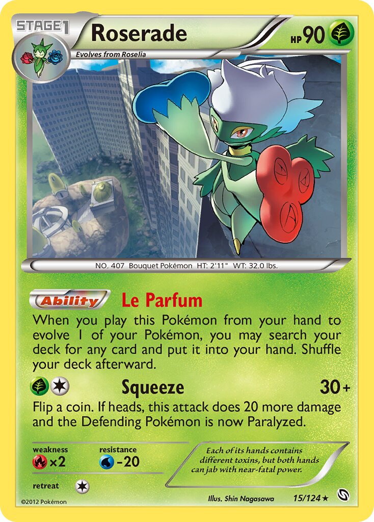 Roserade 015/128 — Dragons Exalted (English Pokémon TCG card)