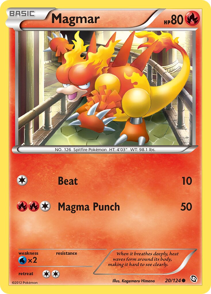 Magmar 020/128 — Dragons Exalted (English Pokémon TCG card)