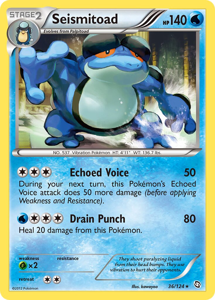 Seismitoad 036/128 — Dragons Exalted (English Pokémon TCG card)