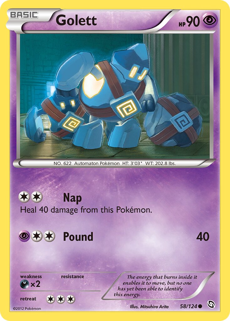 Golett 058/128 — Dragons Exalted (English Pokémon TCG card)