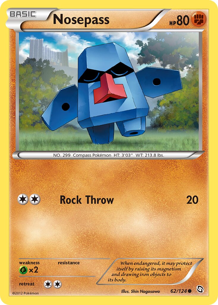 Nosepass 062/128 — Dragons Exalted (English Pokémon TCG card)