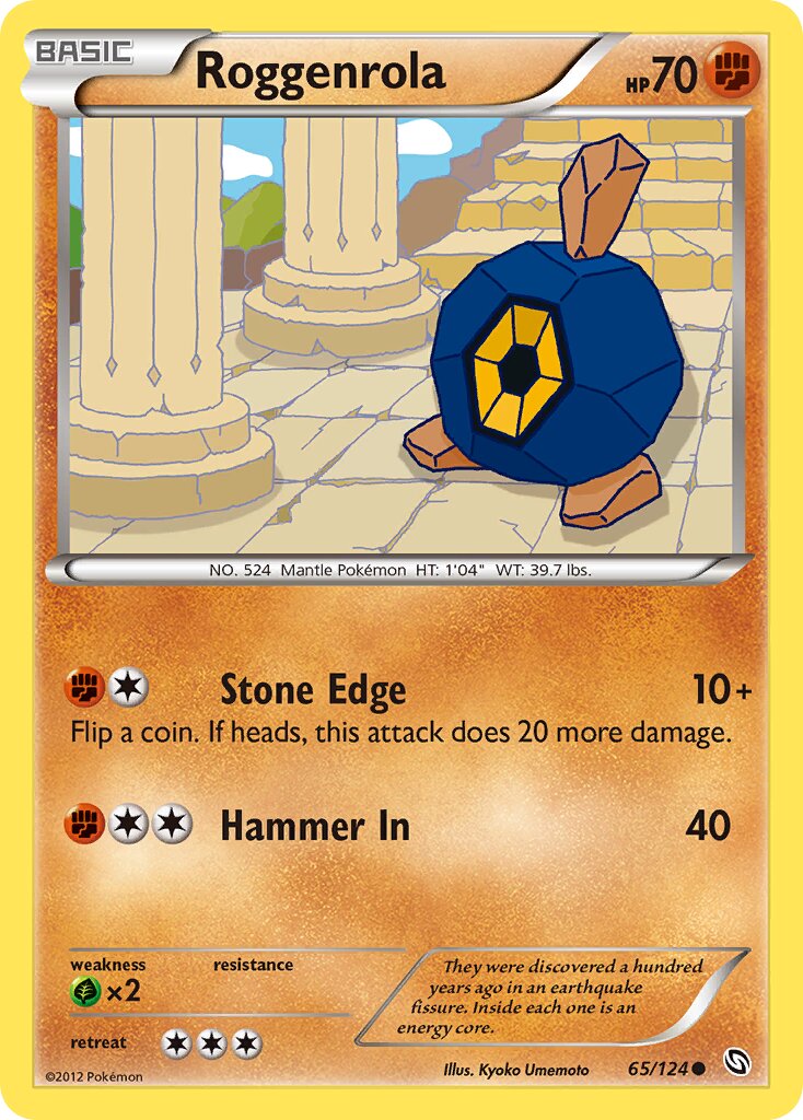 Roggenrola 065/128 — Dragons Exalted (English Pokémon TCG card)