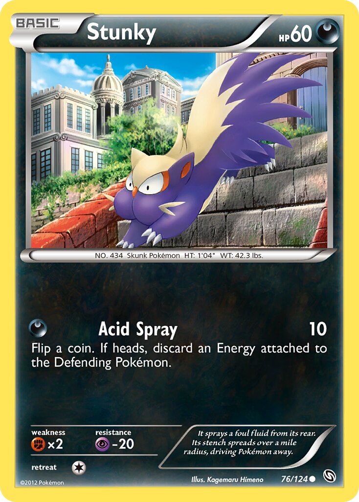 Stunky 076/128 — Dragons Exalted (English Pokémon TCG card)