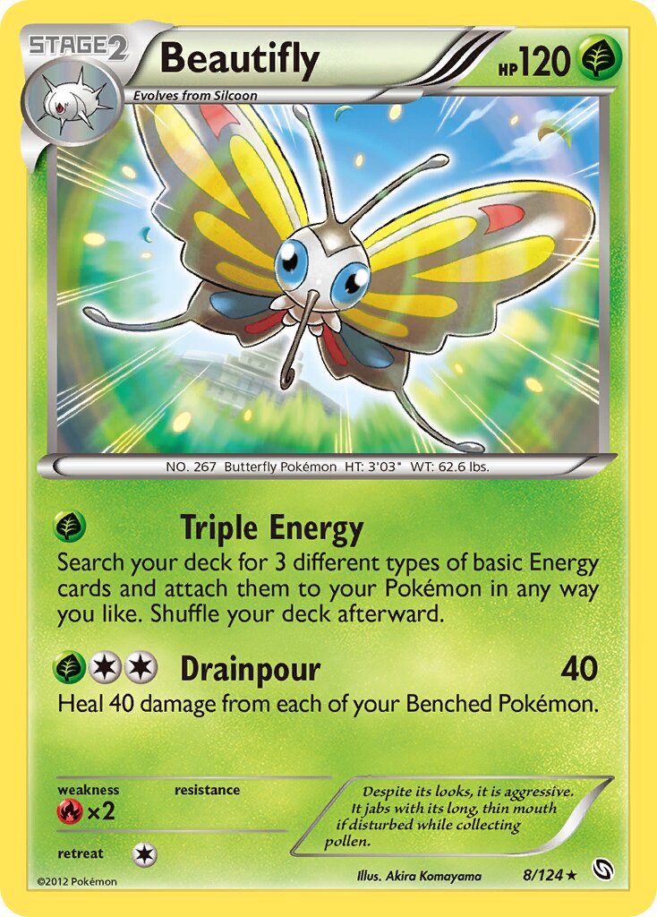 Beautifly 008/128 — Dragons Exalted (English Pokémon TCG card)