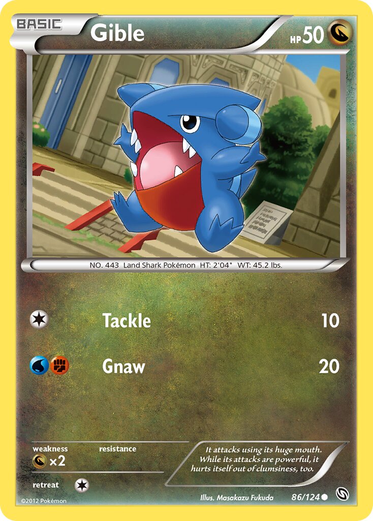 Gible 086/128 — Dragons Exalted (English Pokémon TCG card)