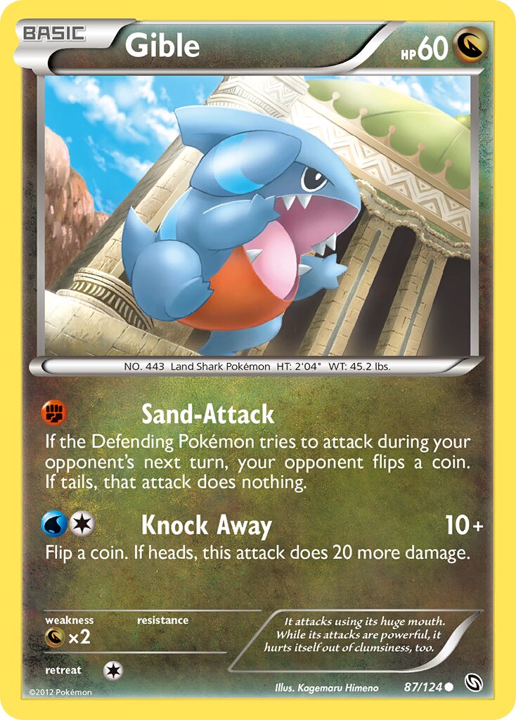 Gible 087/128 — Dragons Exalted (English Pokémon TCG card)