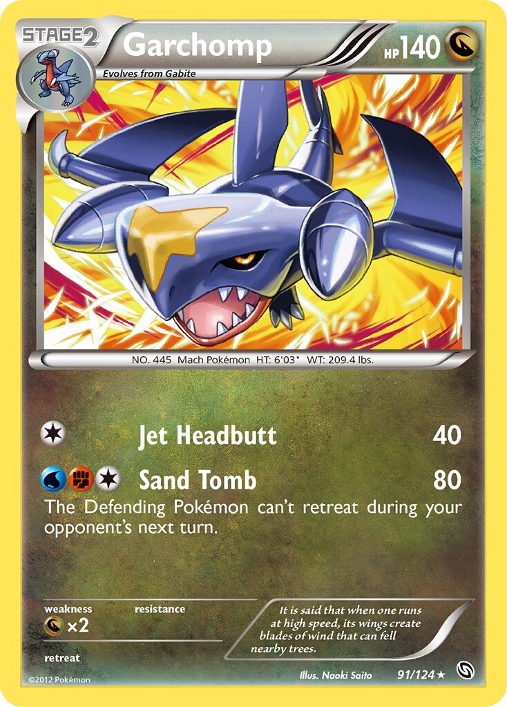 Garchomp 091/128 — Dragons Exalted (English Pokémon TCG card)