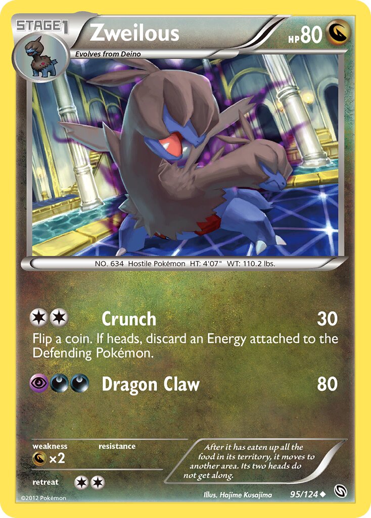 Zweilous 095/128 — Dragons Exalted (English Pokémon TCG card)