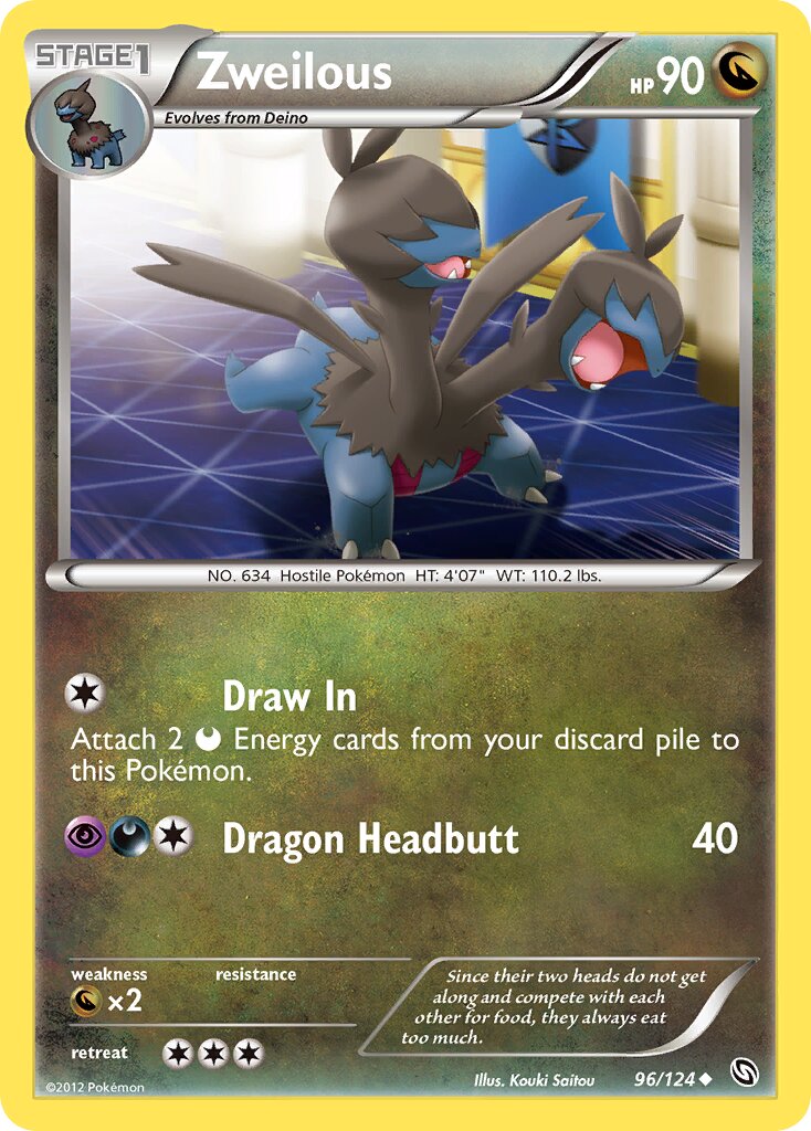 Zweilous 096/128 — Dragons Exalted (English Pokémon TCG card)