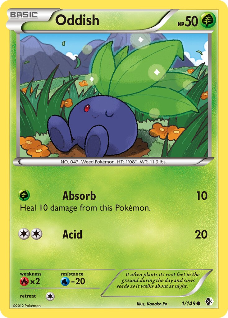 Oddish 001/153 — Boundaries Crossed (English Pokémon TCG card)