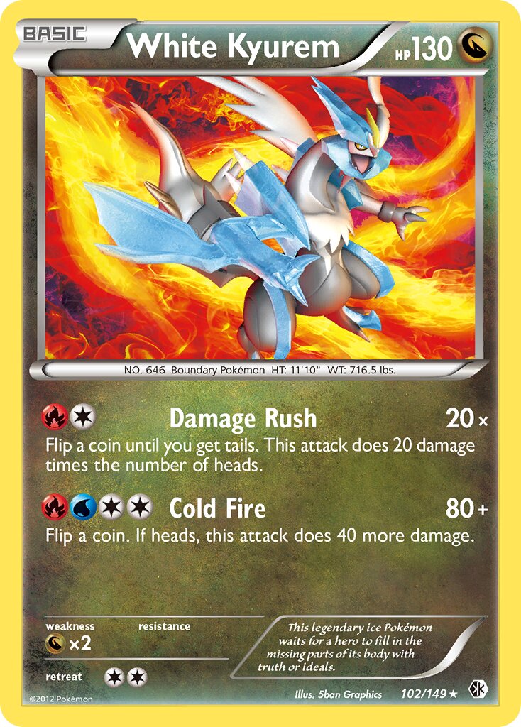 White Kyurem 102/153 — Boundaries Crossed (English Pokémon TCG card)