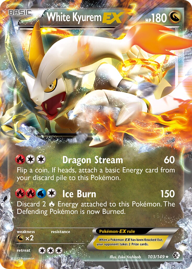 White Kyurem-EX 103/153 — Boundaries Crossed (English Pokémon TCG card)