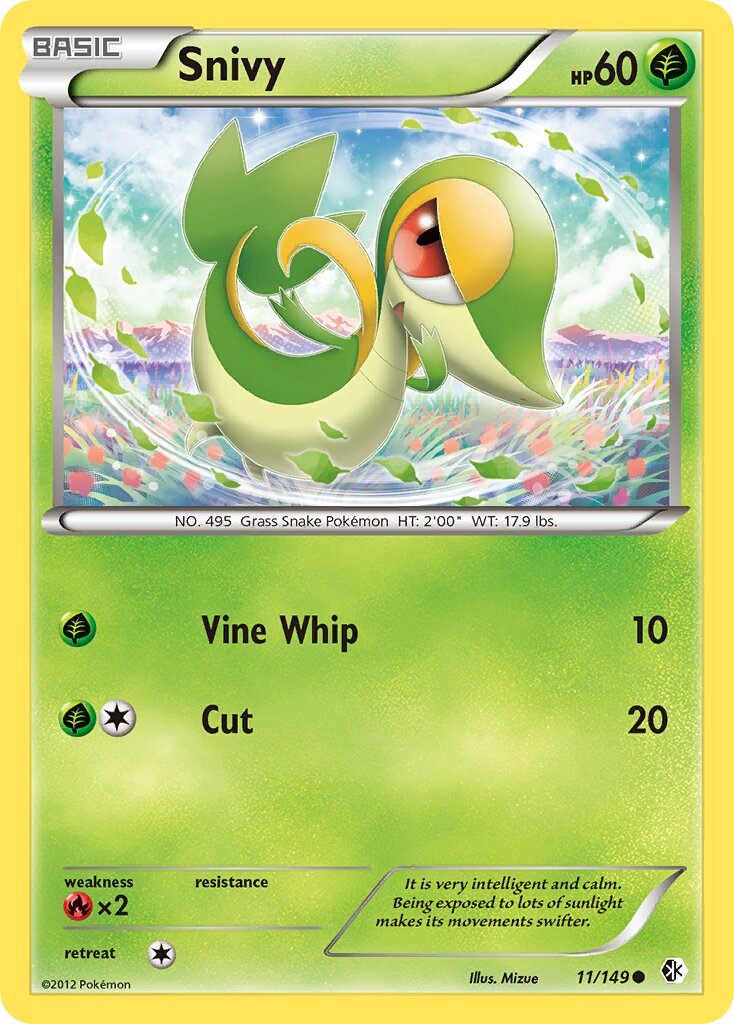Snivy 011/153 — Boundaries Crossed (English Pokémon TCG card)