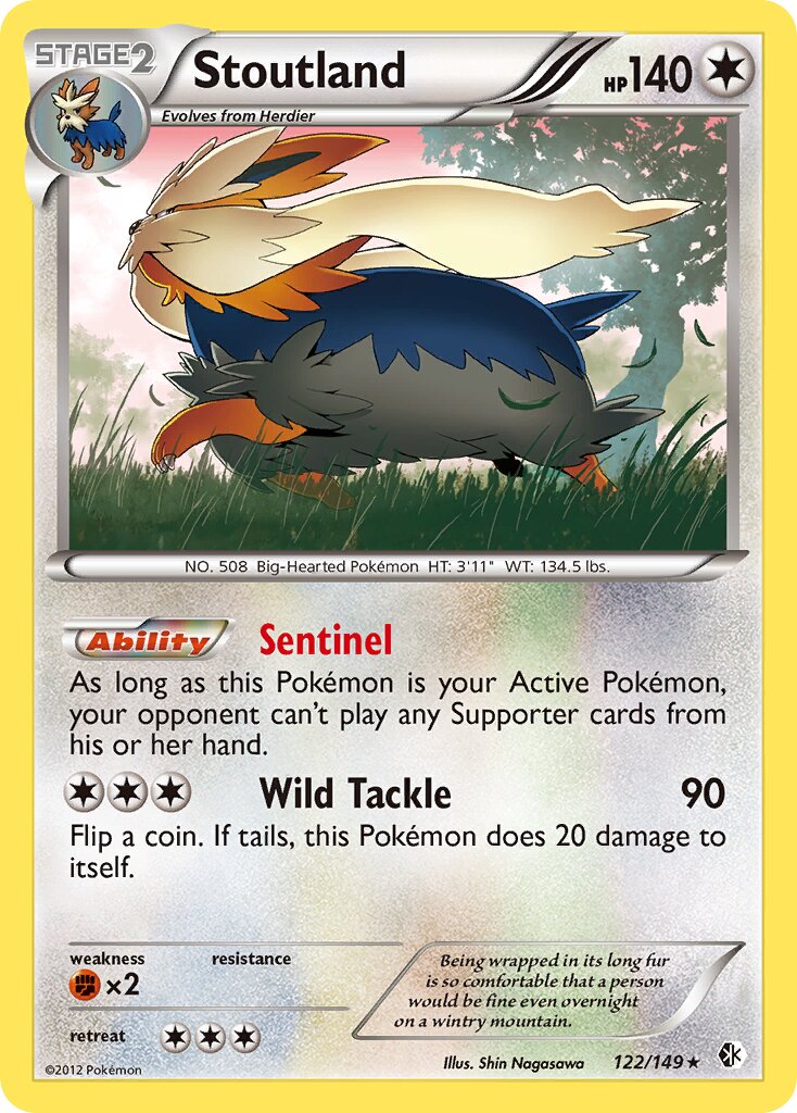 Stoutland 122/153 — Boundaries Crossed (English Pokémon TCG card)