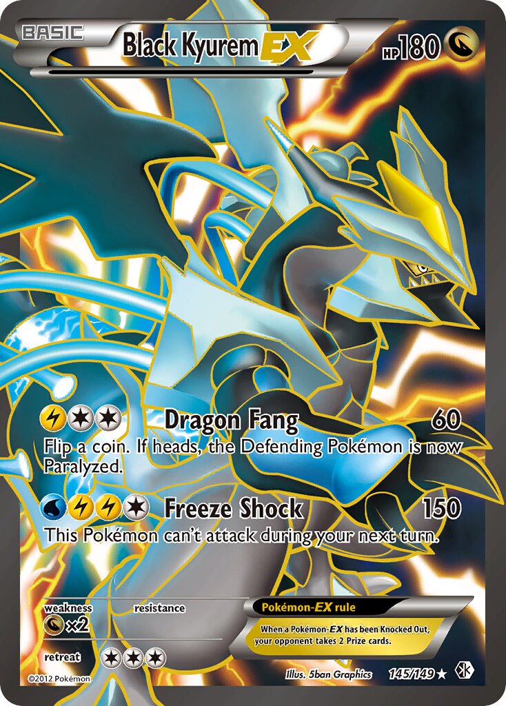 Black Kyurem-EX 145/153 — Boundaries Crossed (English Pokémon TCG card)