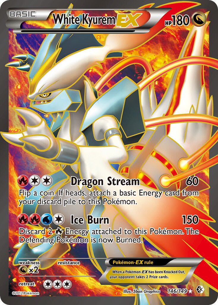 White Kyurem-EX 146/153 — Boundaries Crossed (English Pokémon TCG card)