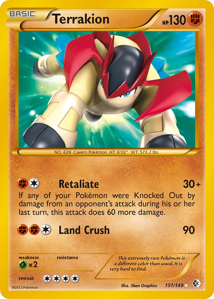 Terrakion 151/153 — Boundaries Crossed (English Pokémon TCG card)