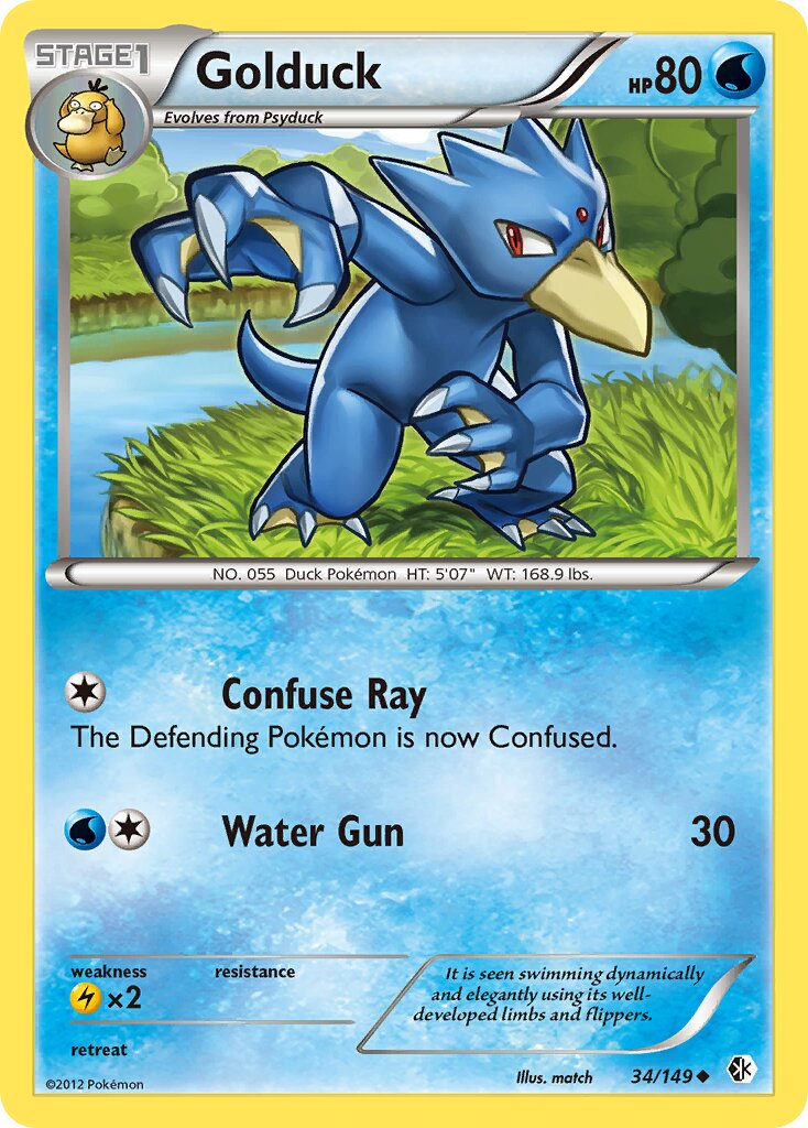Golduck 034/153 — Boundaries Crossed (English Pokémon TCG card)