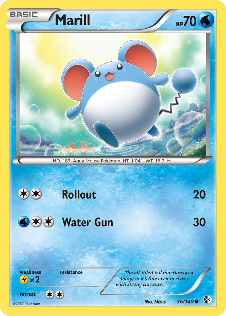 Marill 036/153 — Boundaries Crossed (English Pokémon TCG card)