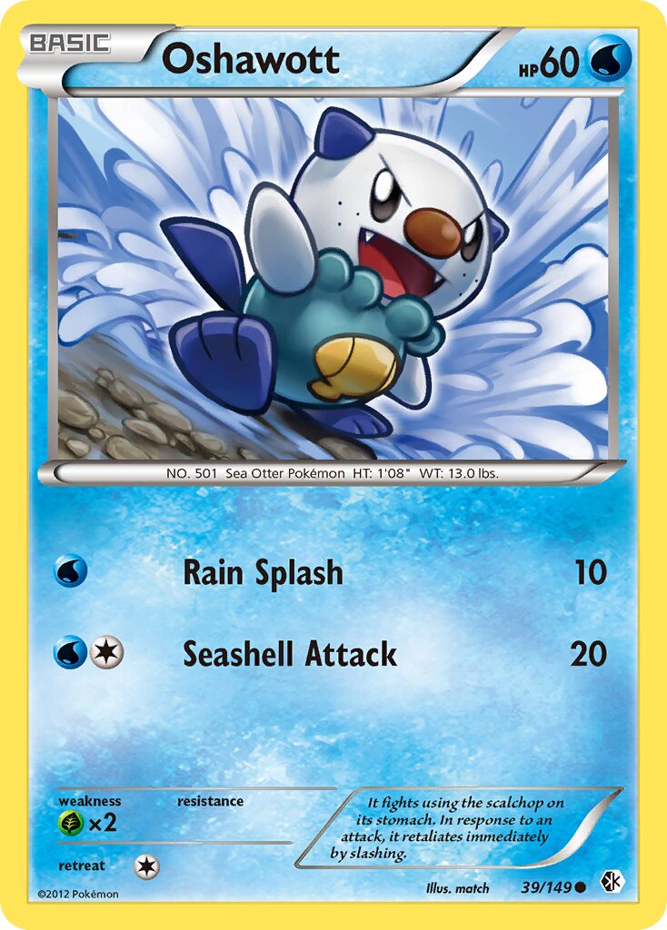 Oshawott 039/153 — Boundaries Crossed (English Pokémon TCG card)