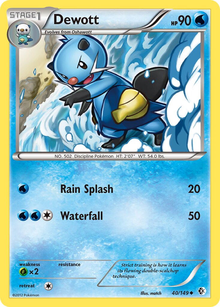Dewott 040/153 — Boundaries Crossed (English Pokémon TCG card)
