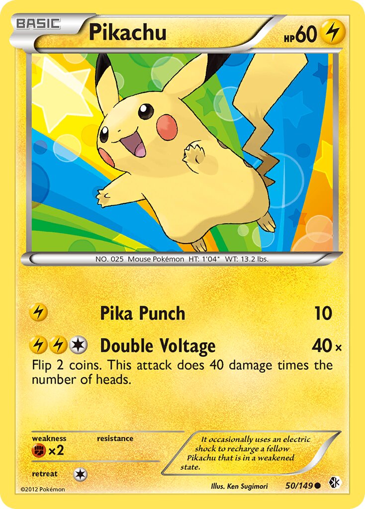 Pikachu 050/153 — Boundaries Crossed (English Pokémon TCG card)