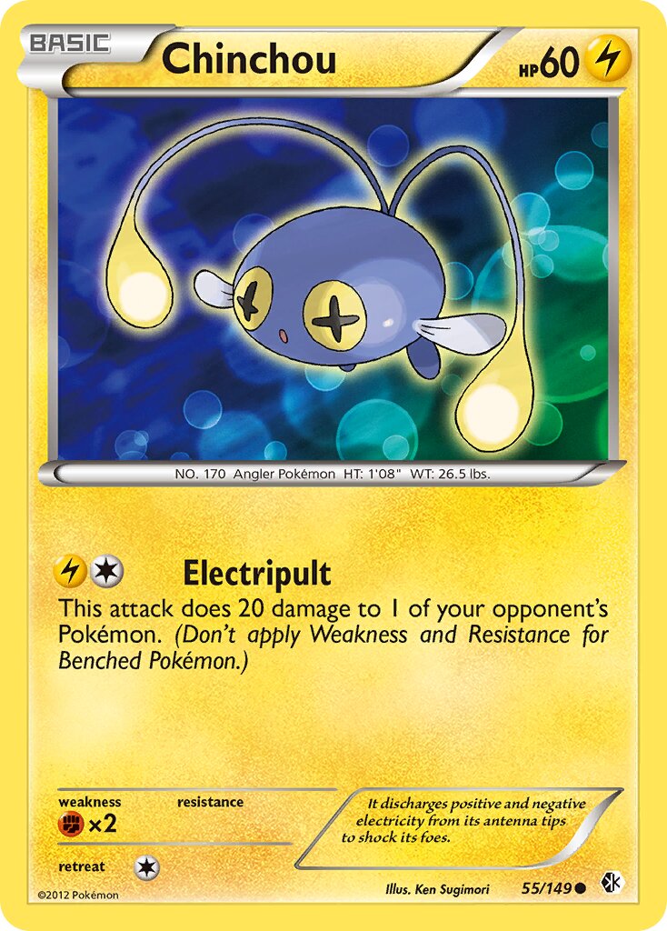 Chinchou 055/153 — Boundaries Crossed (English Pokémon TCG card)
