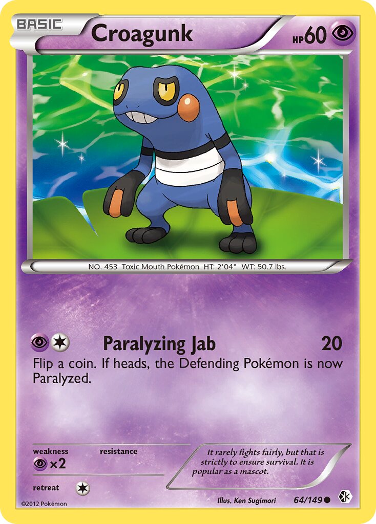 Croagunk 064/153 — Boundaries Crossed (English Pokémon TCG card)