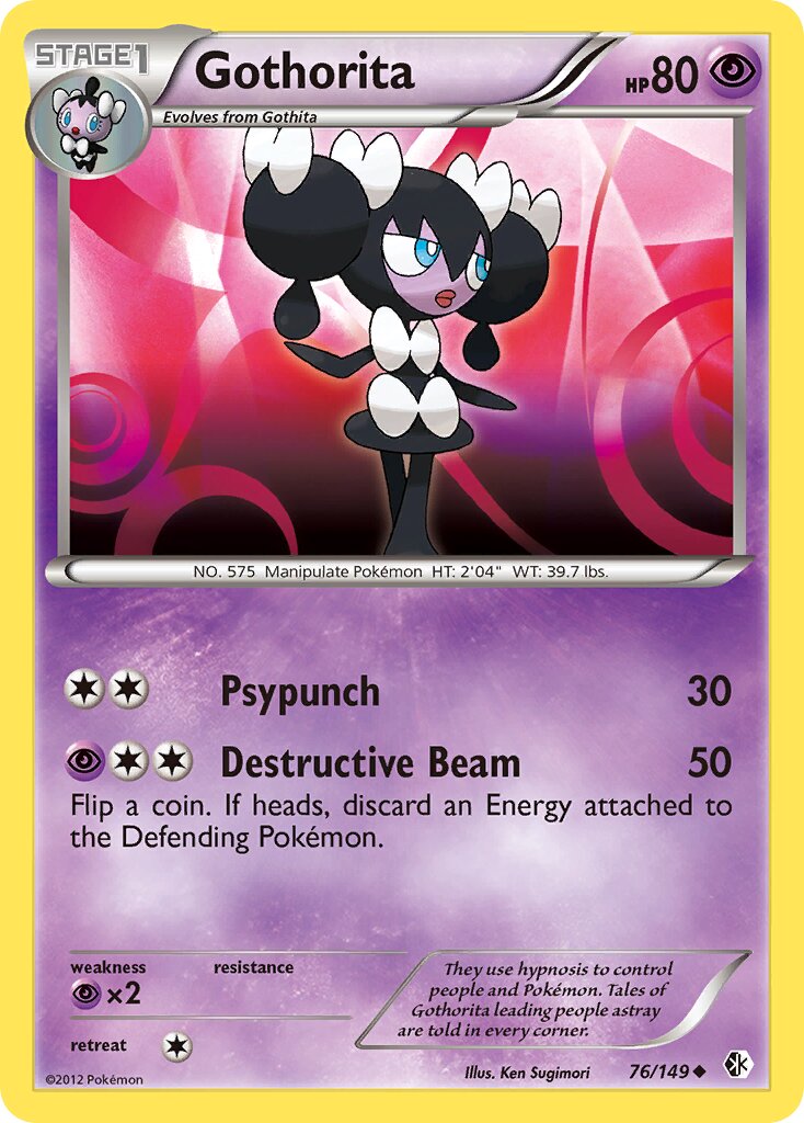 Gothorita 076/153 — Boundaries Crossed (English Pokémon TCG card)