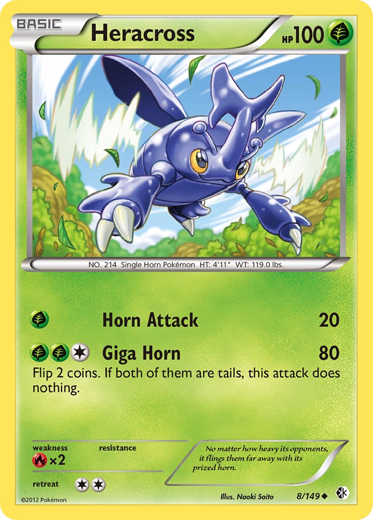 Heracross 008/153 — Boundaries Crossed (English Pokémon TCG card)