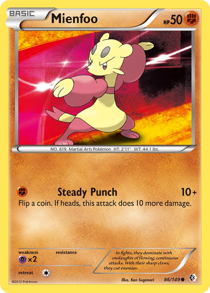 Mienfoo 086/153 — Boundaries Crossed (English Pokémon TCG card)