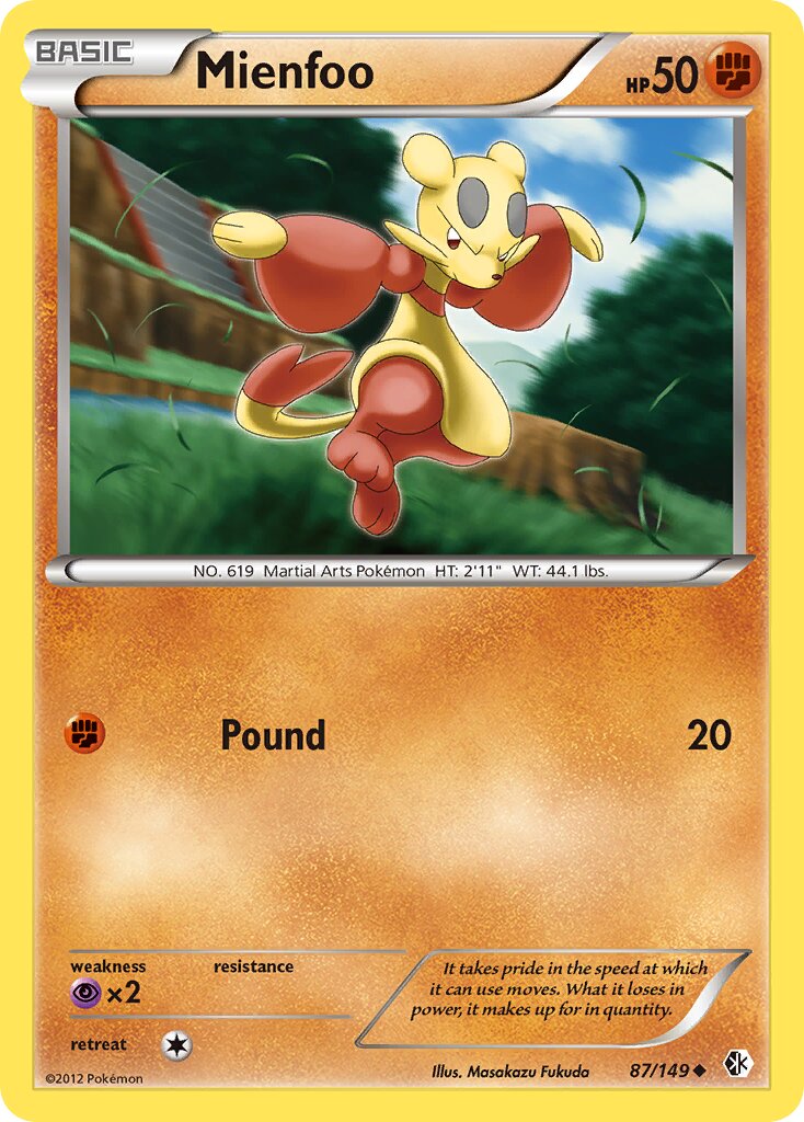 Mienfoo 087/153 — Boundaries Crossed (English Pokémon TCG card)